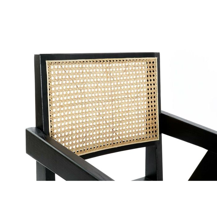 Silla con Reposabrazos DKD Home Decor Negro Natural 56,5 x 60 x 86 cm 4