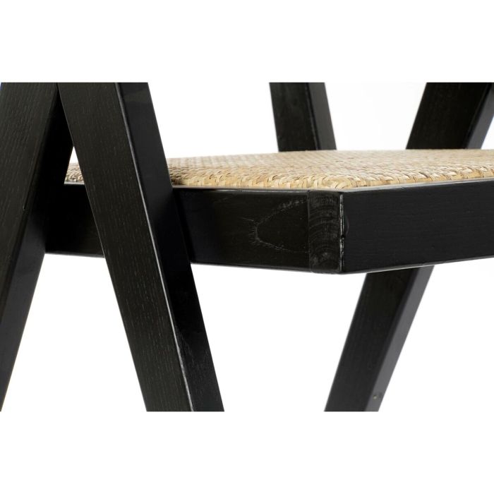 Silla con Reposabrazos DKD Home Decor Negro Natural 56,5 x 60 x 86 cm 3