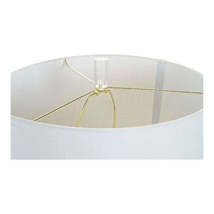 Lámpara de mesa DKD Home Decor Blanco Poliéster Metal Cristal 220 V Dorado 60 W (41 x 41 x 72 cm) 1
