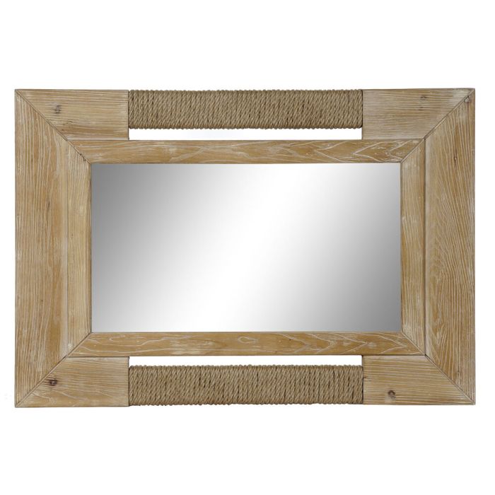 Espejo de pared DKD Home Decor Espejo Madera Marrón Cuerda (98 x 4 x 68 cm)