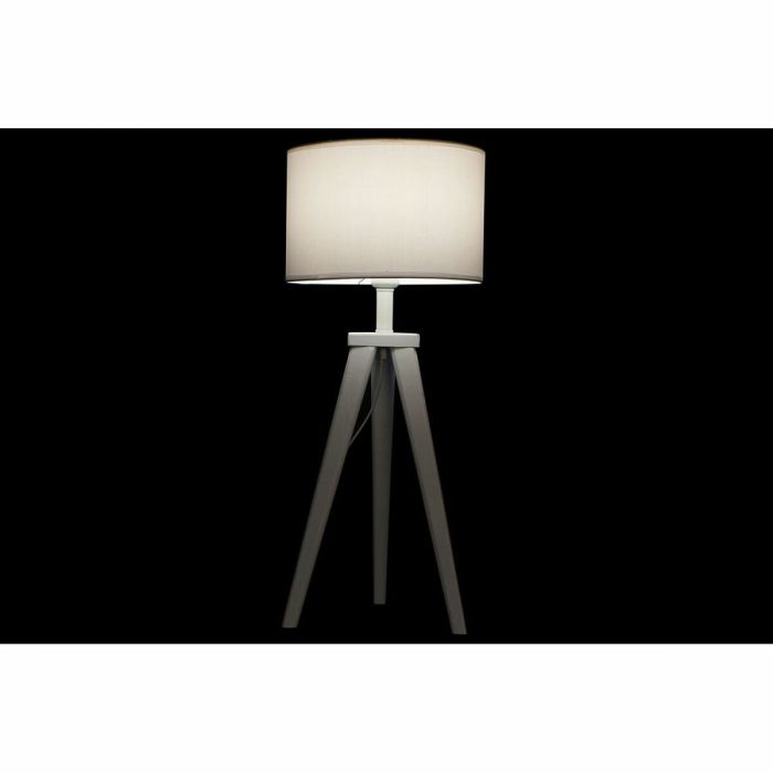 Lámpara de mesa DKD Home Decor Blanco Poliéster Madera 220 V 50 W (30 x 30 x 72 cm) 2