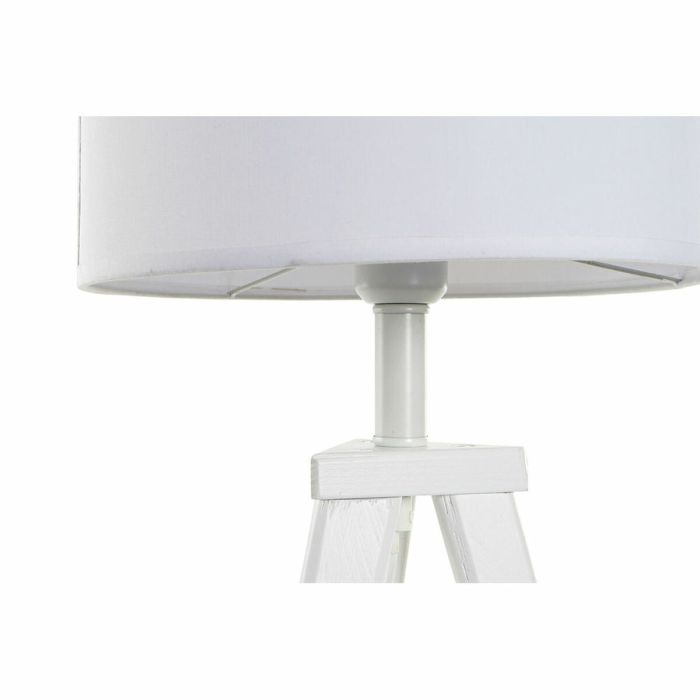 Lámpara de mesa DKD Home Decor Blanco Poliéster Madera 220 V 50 W (30 x 30 x 72 cm) 1
