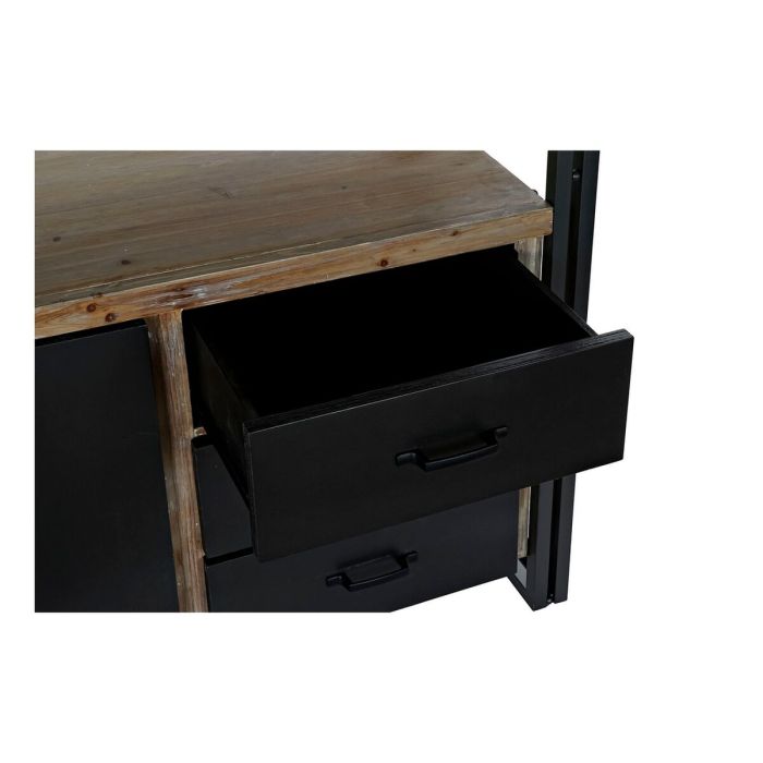 Mueble de TV DKD Home Decor Negro Metal Abeto (145 x 40 x 86 cm) 5