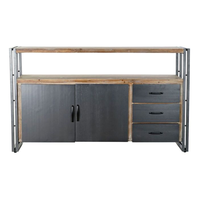 Mueble de TV DKD Home Decor Negro Metal Abeto (145 x 40 x 86 cm) 1