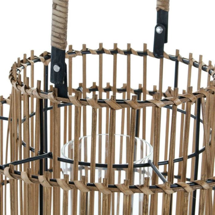 Portavelas DKD Home Decor Metal Bambú (30 x 30 x 32 cm) 2
