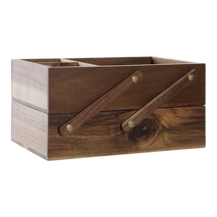 Caja con compartimentos DKD Home Decor Acacia (25.5 x 45.7 x 16 cm) 1
