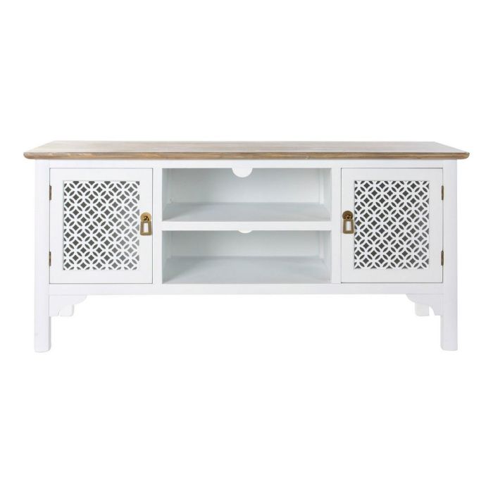 Mueble de TV DKD Home Decor Blanco Abeto Marrón claro (120 x 45 x 57 cm) 1