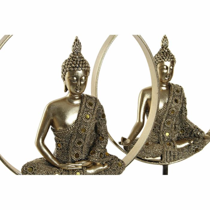 Figura Decorativa DKD Home Decor Metal Buda Resina (26 x 11 x 40 cm) (2 pcs) 1
