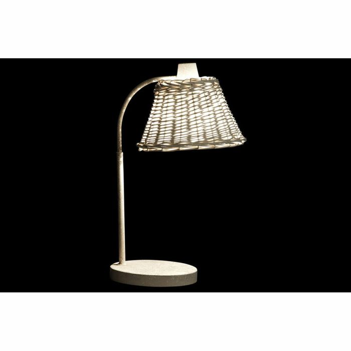 Lámpara de mesa DKD Home Decor Metal Blanco Mimbre 220 V 50 W (22 x 28 x 48 cm) 1