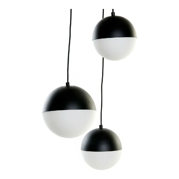 Lámpara de Techo DKD Home Decor Blanco Negro Metal Cristal 220 V (40 x 40 x 80 cm)