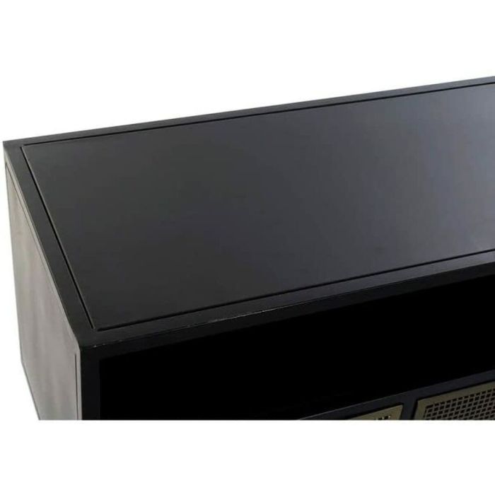 Mueble de TV DKD Home Decor Negro Metal Dorado (125 x 41 x 62 cm) 2