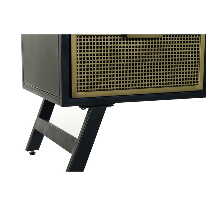 Mueble de TV DKD Home Decor Negro Metal Dorado (125 x 41 x 62 cm) 5