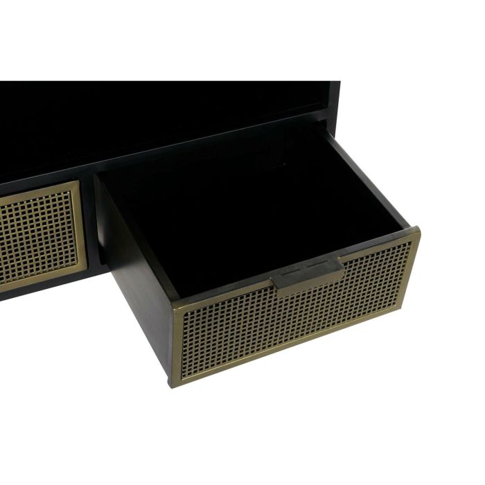 Mueble de TV DKD Home Decor Negro Metal Dorado (125 x 41 x 62 cm) 4