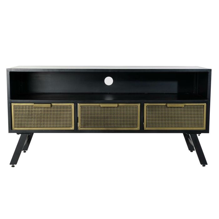 Mueble de TV DKD Home Decor Negro Metal Dorado (125 x 41 x 62 cm) 3