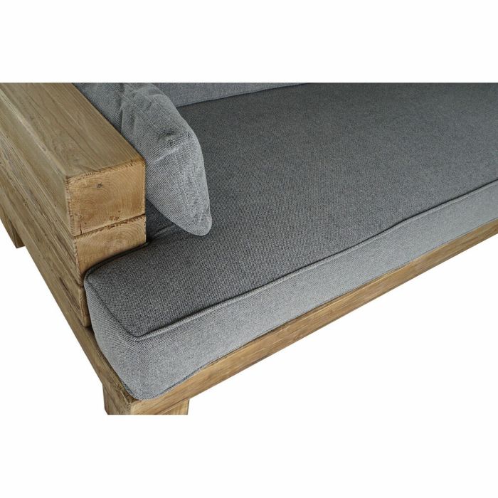 Sofá DKD Home Decor Natural Gris Poliéster Aluminio Madera Reciclada (224 x 95 x 82 cm) 7