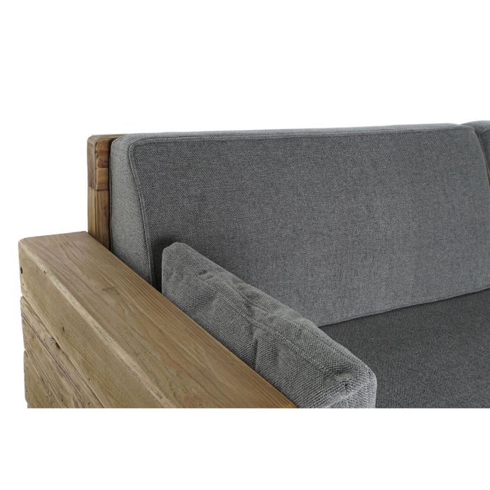 Sofá DKD Home Decor Natural Gris Poliéster Aluminio Madera Reciclada (224 x 95 x 82 cm) 1