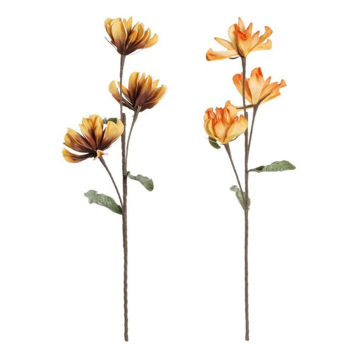 Flores Decorativas DKD Home Decor Amarillo Naranja EVA (Etilvinilacetato) (2 pcs)