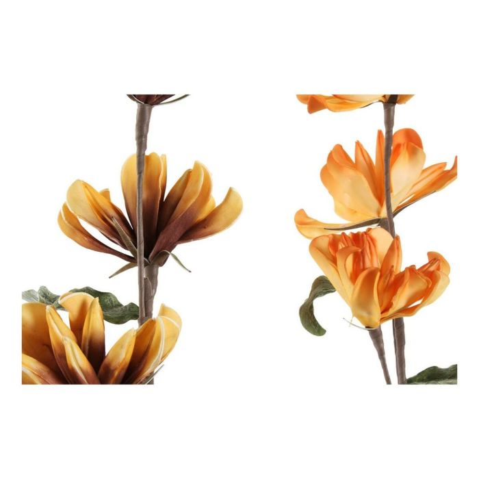 Flores Decorativas DKD Home Decor Amarillo Naranja EVA (Etilvinilacetato) (2 pcs) 2