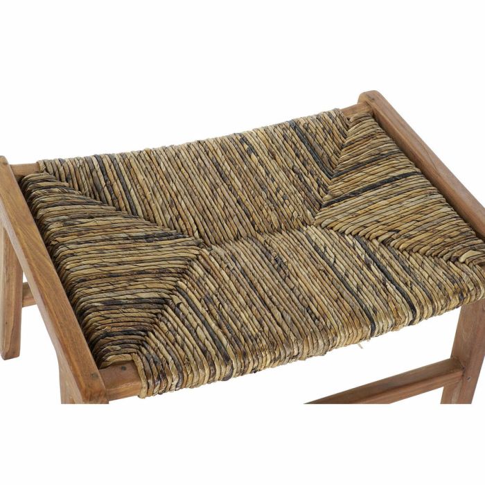 Banqueta DKD Home Decor   Natural Teca Marrón claro Fibra (65 x 47 x 40 cm) 2