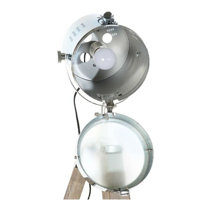 Lámpara de Pie DKD Home Decor Metal Madera Plata Marrón claro Trípode (66 x 66 x 142 cm) 3