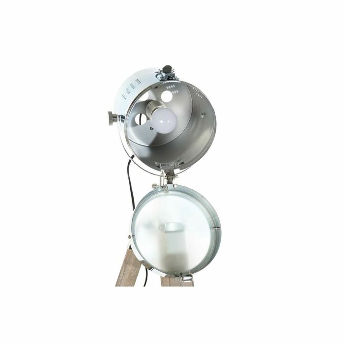 Lámpara de Pie DKD Home Decor Metal Madera Plata Marrón claro Trípode (66 x 66 x 142 cm) 7