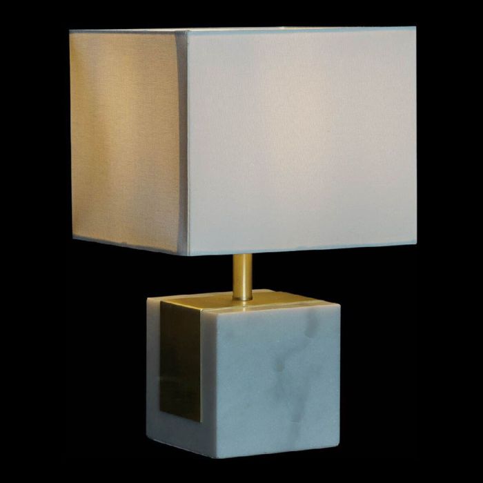 Lámpara de mesa DKD Home Decor Blanco Poliéster Mármol Dorado (26 x 26 x 43 cm) 3