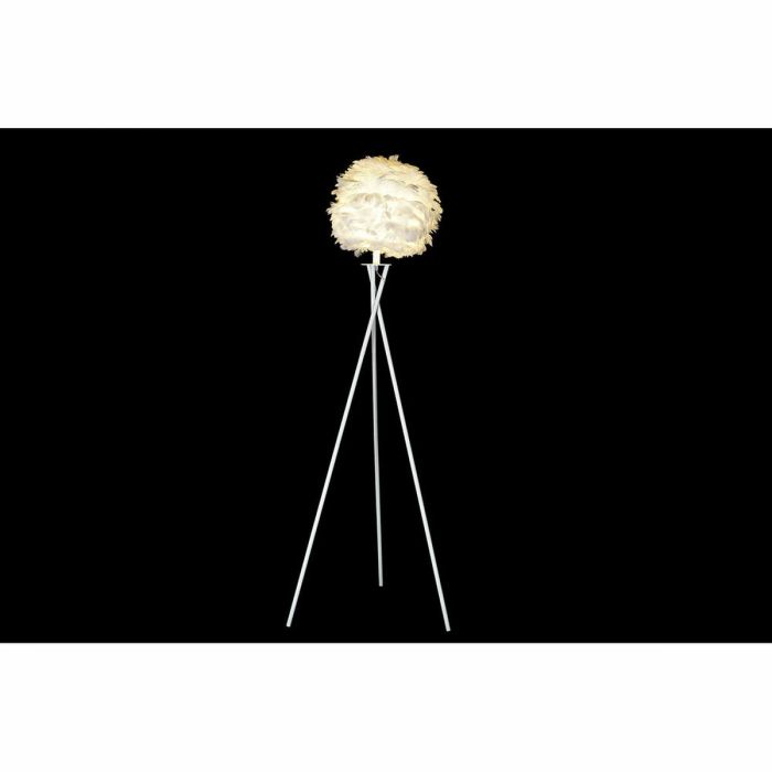 Lámpara de Pie DKD Home Decor Metal Blanco Pluma (40 x 40 x 150 cm) 2