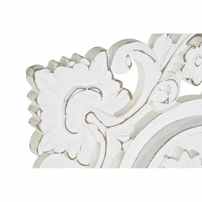 Decoración de Pared DKD Home Decor Blanco Mandala Indio Acabado envejecido Decapé 90 x 4 x 90 cm 2