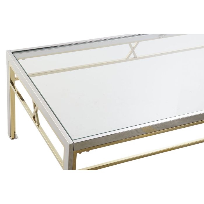 Mesa auxiliar DKD Home Decor Cristal Acero Plata (110 x 60 x 40 cm) 4