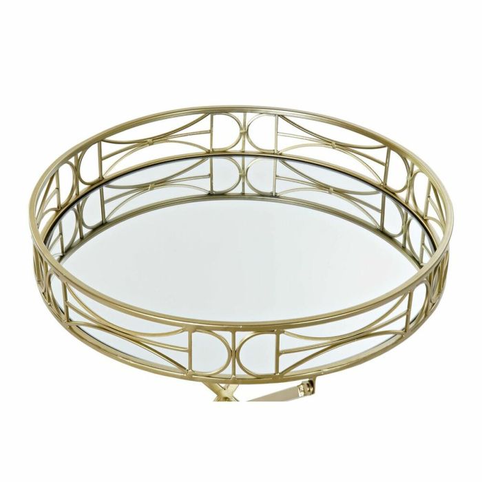 Mesa auxiliar DKD Home Decor Espejo Dorado Metal (48,5 x 48,5 x 58,5 cm) 1