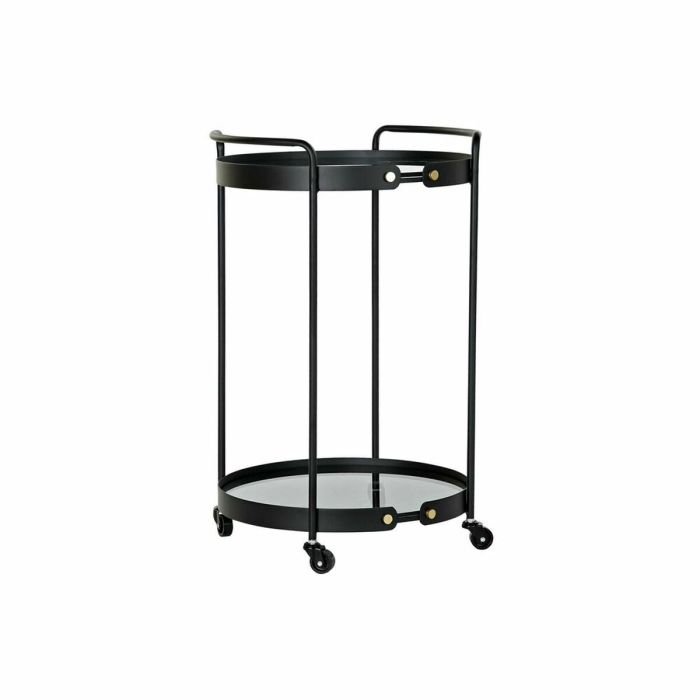 Mesa auxiliar DKD Home Decor Cristal Negro Metal (47 x 46 x 71 cm) 2