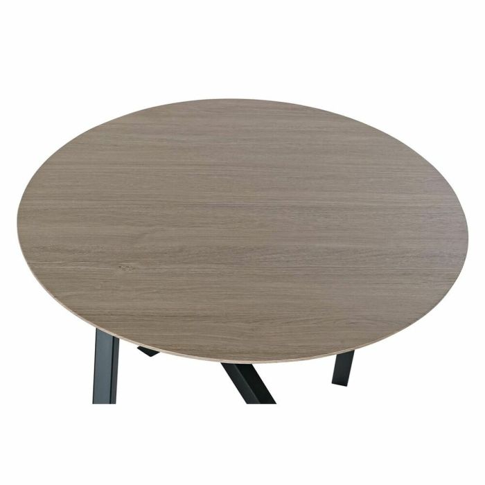 Mesa auxiliar DKD Home Decor 65 x 65 x 49,5 cm Negro Metal Madera Marrón claro 1