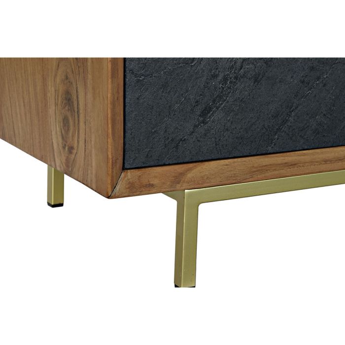 Mueble de TV DKD Home Decor Marrón Negro Acacia (130 x 42 x 49 cm) 5