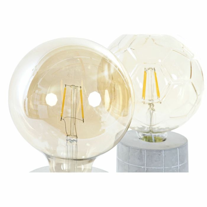 Lámpara de mesa DKD Home Decor Blanco Gris Dorado Cemento 12 x 12 x 22 cm (2 Unidades) 1