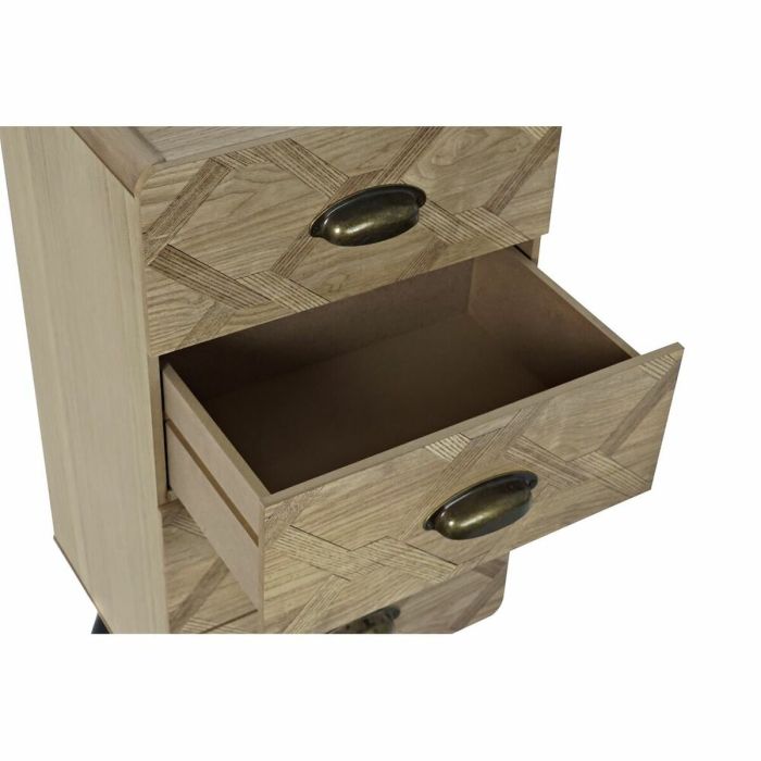 Cajonera DKD Home Decor Negro Natural Metal Madera MDF Boho 37 x 31,5 x 80 cm 1