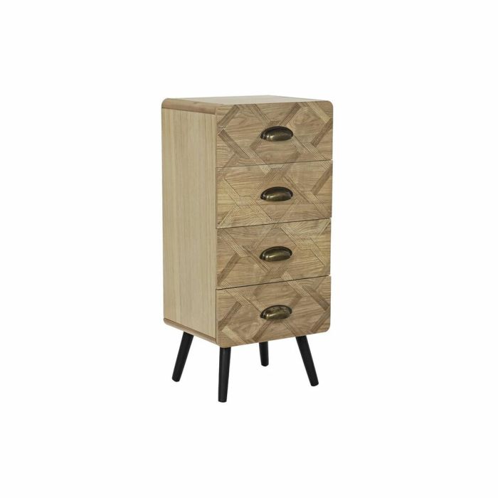 Cajonera Boho DKD Home Decor Natural Negro 31.5 x 80 x 37 cm