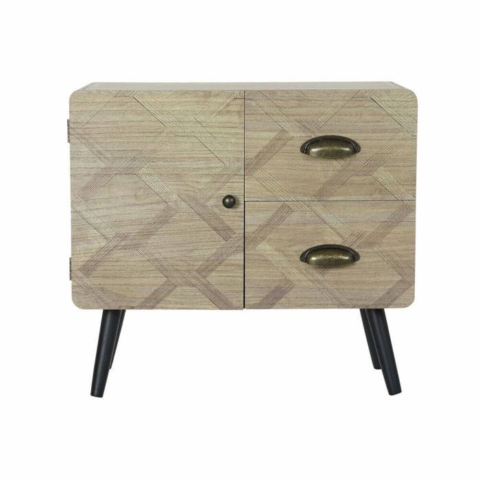 Cajonera DKD Home Decor Negro Natural Madera MDF Boho 60 x 31 x 56 cm 2