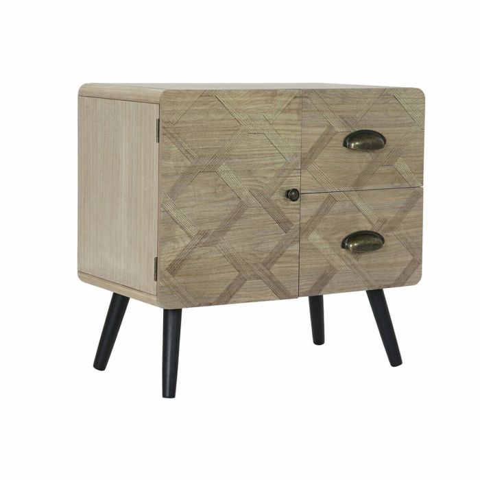 Cajonera Boho DKD Home Decor Natural Negro 31 x 56 x 60 cm