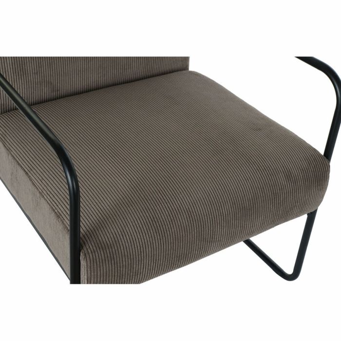 Sillón DKD Home Decor Negro Marrón Poliéster Hierro (64 x 74 x 79 cm) 1