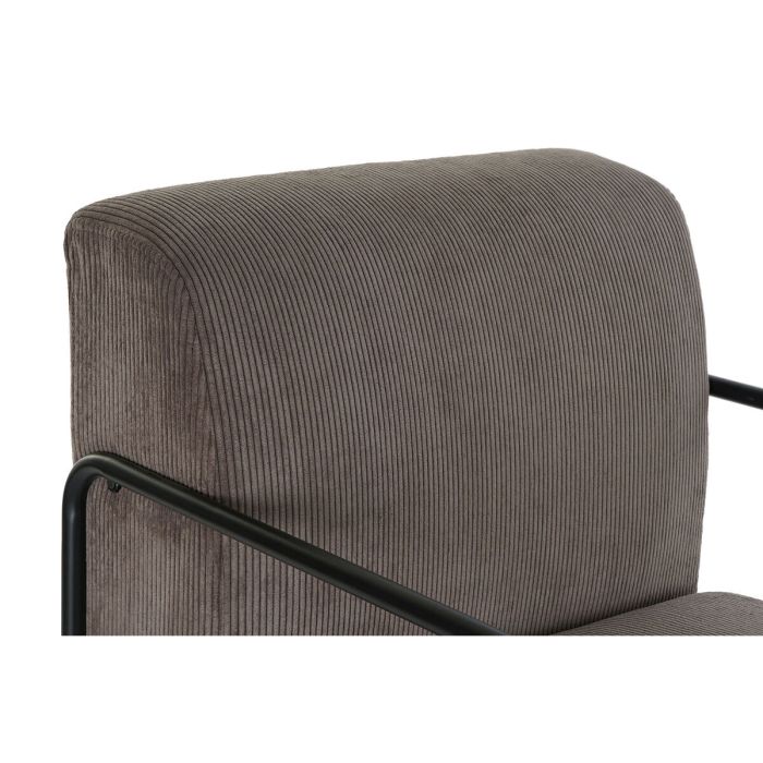 Sillón DKD Home Decor Negro Marrón Poliéster Hierro (64 x 74 x 79 cm) 6