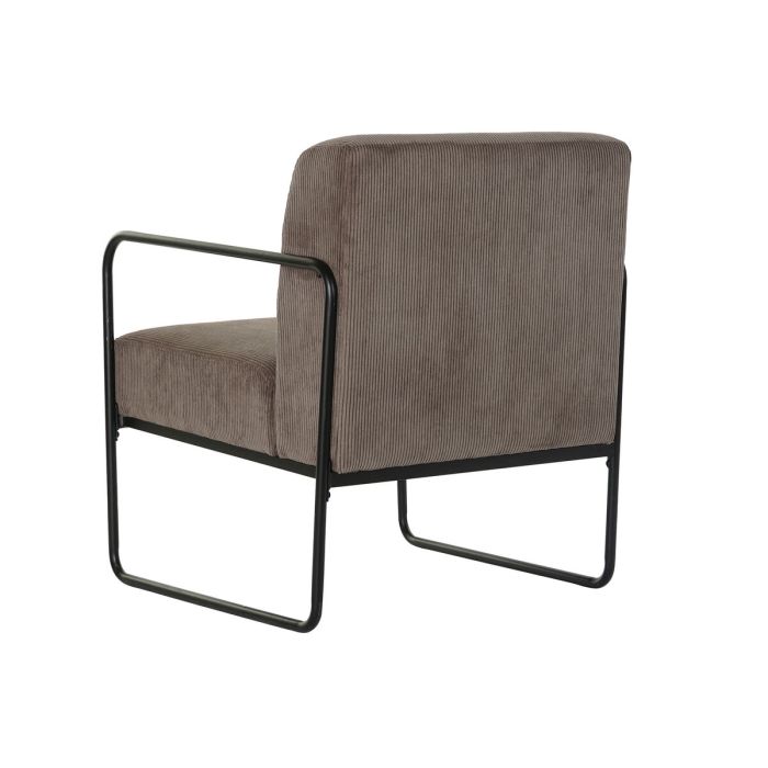 Sillón DKD Home Decor Negro Marrón Poliéster Hierro (64 x 74 x 79 cm) 2