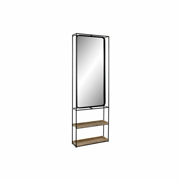 Espejo de pared DKD Home Decor 60 x 17 x 183 cm Cristal Natural Negro Metal Madera 1