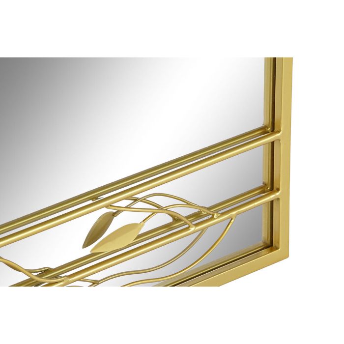 Espejo de pared DKD Home Decor Espejo Dorado Metal Hoja de planta (60 x 2 x 90 cm) 2