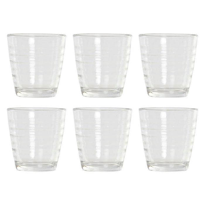 Set de Vasos DKD Home Decor Multicolor Transparente Cristal Plástico 250 ml (6 pcs)