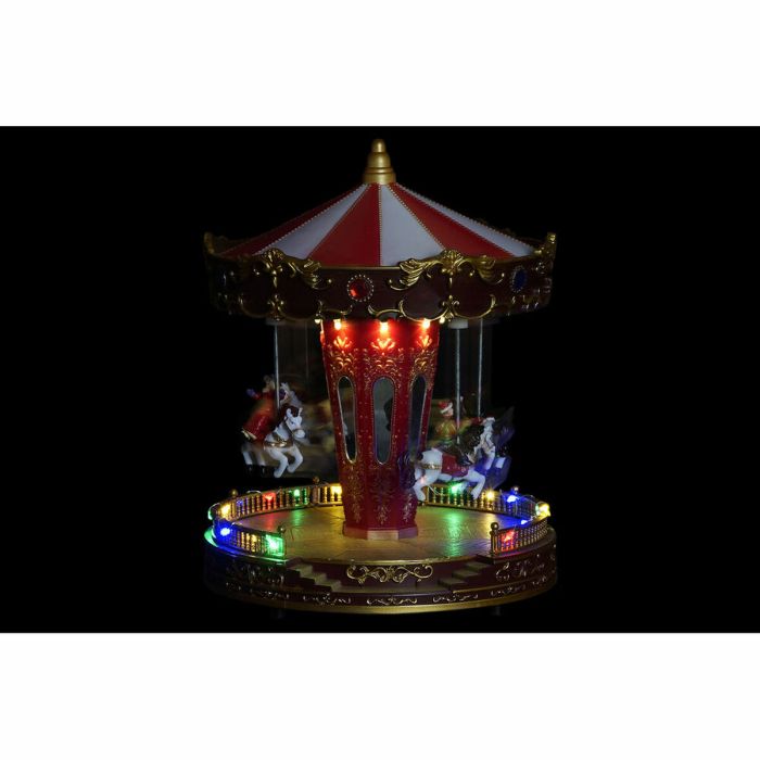 Carrusel con Caballos DKD Home Decor Luz LED Multicolor Polipropileno 20,5 x 20,5 x 27 cm (3 Unidades) 1