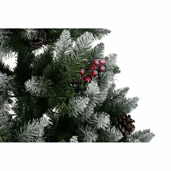 Árbol de Navidad DKD Home Decor Blanco Rojo Verde PVC Piñas Nevado 125 x 125 x 210 cm 4