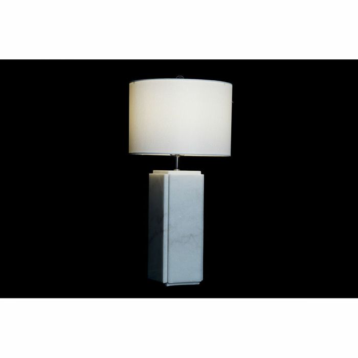 Lámpara de mesa DKD Home Decor Blanco Poliéster Metal Mármol 220 V 50 W (33 x 33 x 65 cm) 1