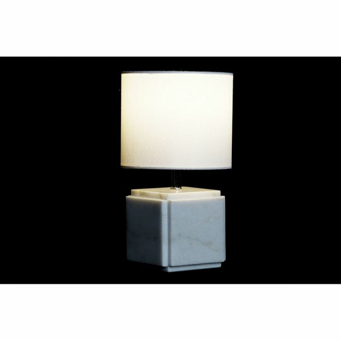 Lámpara de mesa DKD Home Decor Blanco Poliéster Metal Mármol 220 V Dorado 50 W (20 x 20 x 34 cm) 1