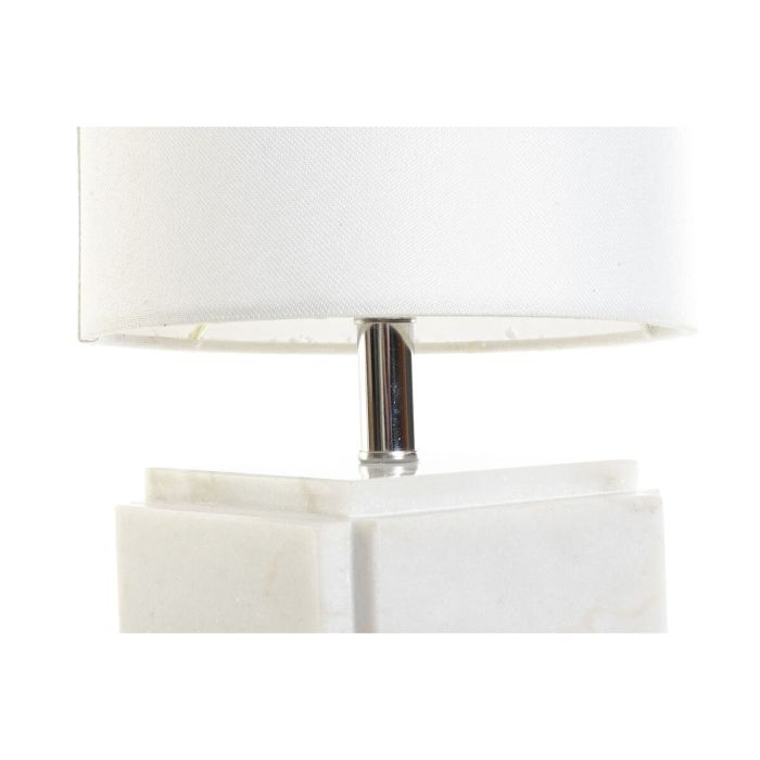 Lámpara de mesa DKD Home Decor Blanco Poliéster Metal Mármol 220 V Dorado 50 W (20 x 20 x 34 cm) 2