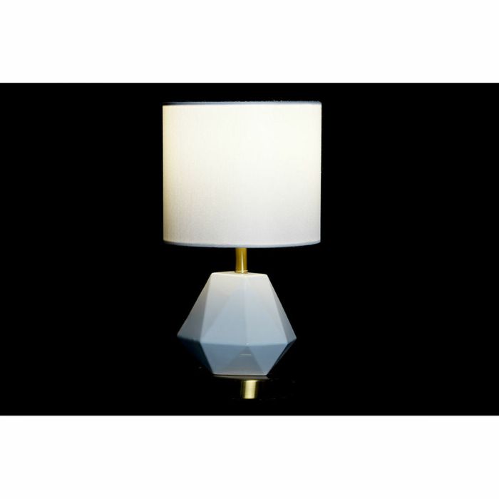Lámpara de mesa DKD Home Decor Blanco Poliéster Metal Cerámica 220 V Dorado 50 W (20 x 20 x 37 cm) 2